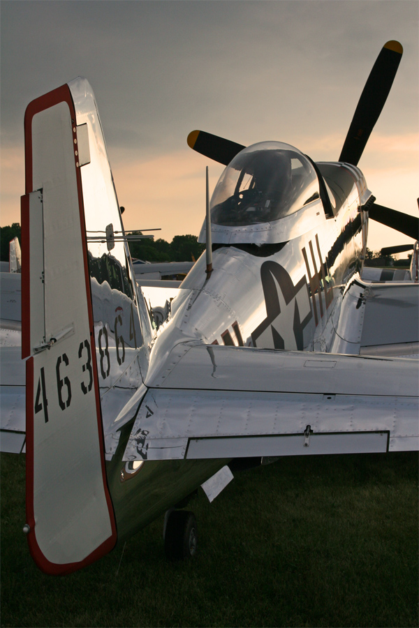 P-51 Mustang sunset glamour shot, Copyright 2011 WarbirdAlley.com