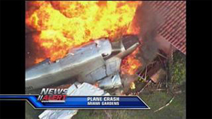 A plane crash on TV