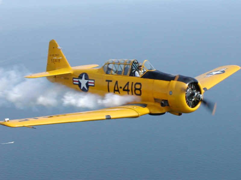 T-6 with smoke on