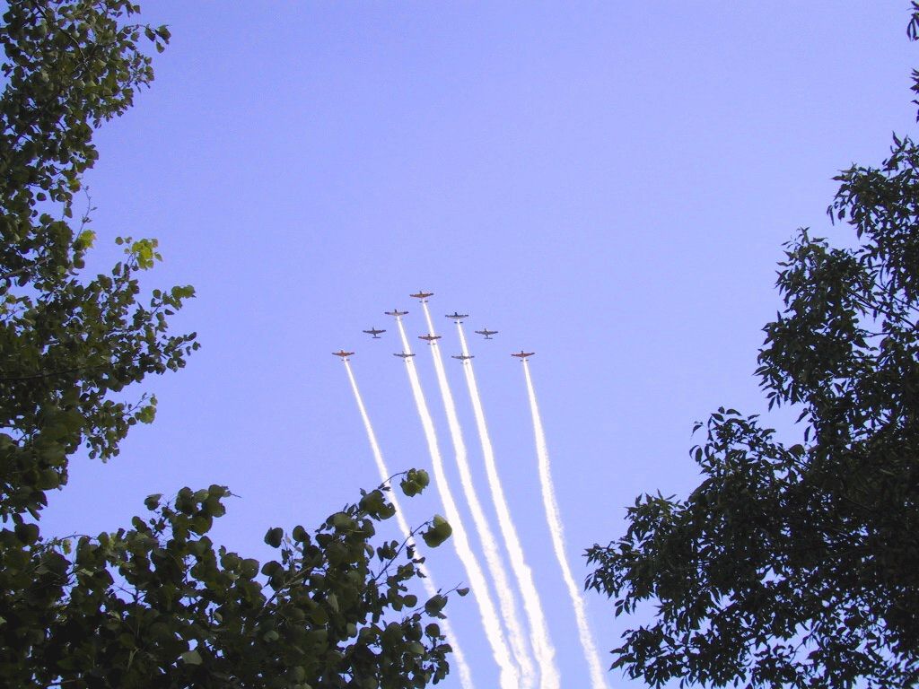 T-34 formation flyby