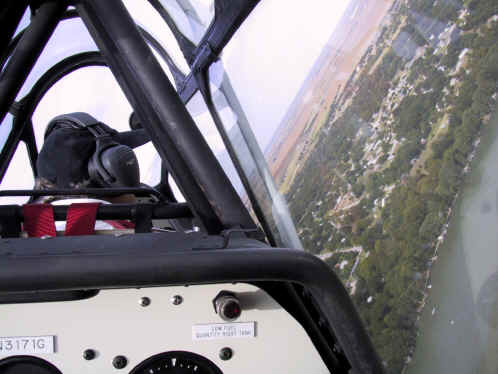 T-6 N3171G over Lake McQueeny, TX