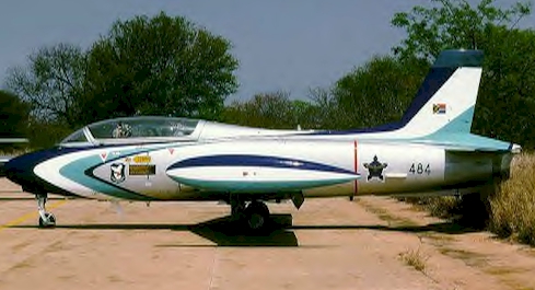 An Aermacchi MB326 Impala in the colors of the South African Air Force