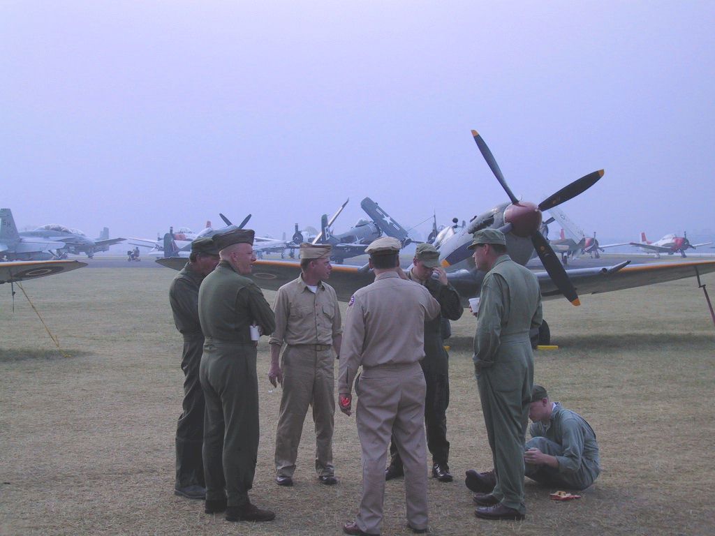 Re-enactors on Flightline